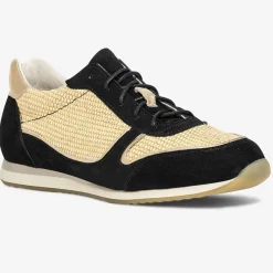 Femme Bocage Sneakers en Velours de Cuir biamtières Lyman noir/paille