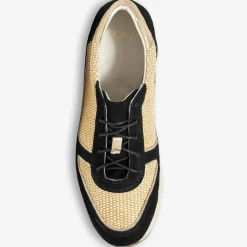 Femme Bocage Sneakers en Velours de Cuir biamtières Lyman noir/paille