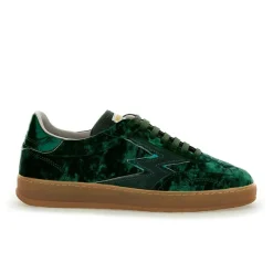 Best Moa Concept Sneakers en Velours de Cuir Club vert metallisé