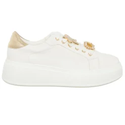 Femme Loretta by Loretta Sneakers Liz blanc/doré - Plateforme 5 cm
