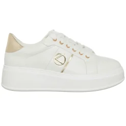 Femme Loretta by Loretta Sneakers Lona écru/doré - Plateforme 5 cm