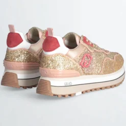 Femme Liu-Jo Sneakers Marion strass doré/rose