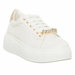 Femme Loretta by Loretta Sneakers Noa écru/doré - Plateforme 5 cm