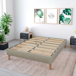 Hypsom Sommier en bois Kit Lino beige - 90x200 cm