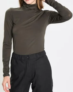 Femme Marc O'Polo Sous pull en Coton mélangé Manches longues kaki