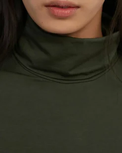 Femme Marc O'Polo Sous pull en Coton mélangé Manches longues kaki