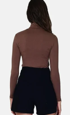 Femme Assuili Sous-pull en Soie mélangée café