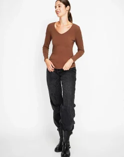 Femme Assuili Sous-pull Marilyne marron