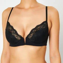 Discount Huit Soutien-gorge avec armatures en Soie mélangée Séductrice noir