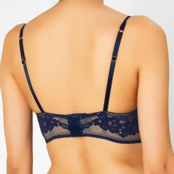 Discount Huit Soutien-gorge avec armatures en Soie mélangée Casablanca bleu marine