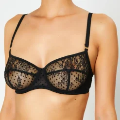 Discount Huit Soutien-gorge avec armatures en Soie mélangée Flock noir