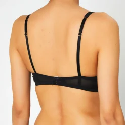 Discount Huit Soutien-gorge avec armatures en Soie mélangée Flock noir