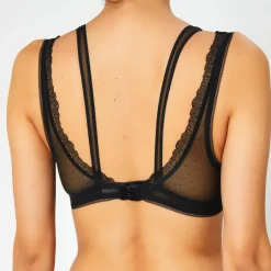 Huit Soutien-gorge sans armatures en Soie mélangée Poprock noir
