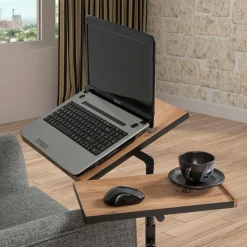 Wooden Art Support ordinateur portable Glen Atlantic bois/noir - 67x87x45.5 cm