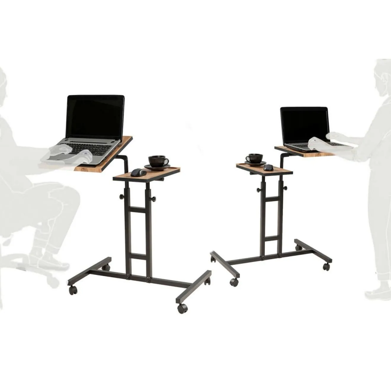 Wooden Art Support ordinateur portable Glen Atlantic bois/noir - 67x87x45.5 cm