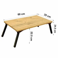 Wooden Art Support pour ordinateur portable Gusto pin/noir - 35x60x24.5 cm