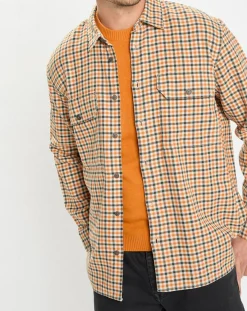 Homme Marc O'Polo Surchemise 100% Coton Bio Relaxed Fit à carreaux vert/orange