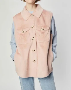 Best Lou Andrea Surchemise en Fausse Fourrure Lily rose poudre