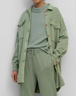 Femme Marc O'Polo Surchemise en Jersey Coton Bio Oversized vert clair