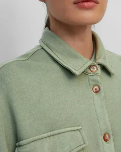 Femme Marc O'Polo Surchemise en Jersey Coton Bio Oversized vert clair