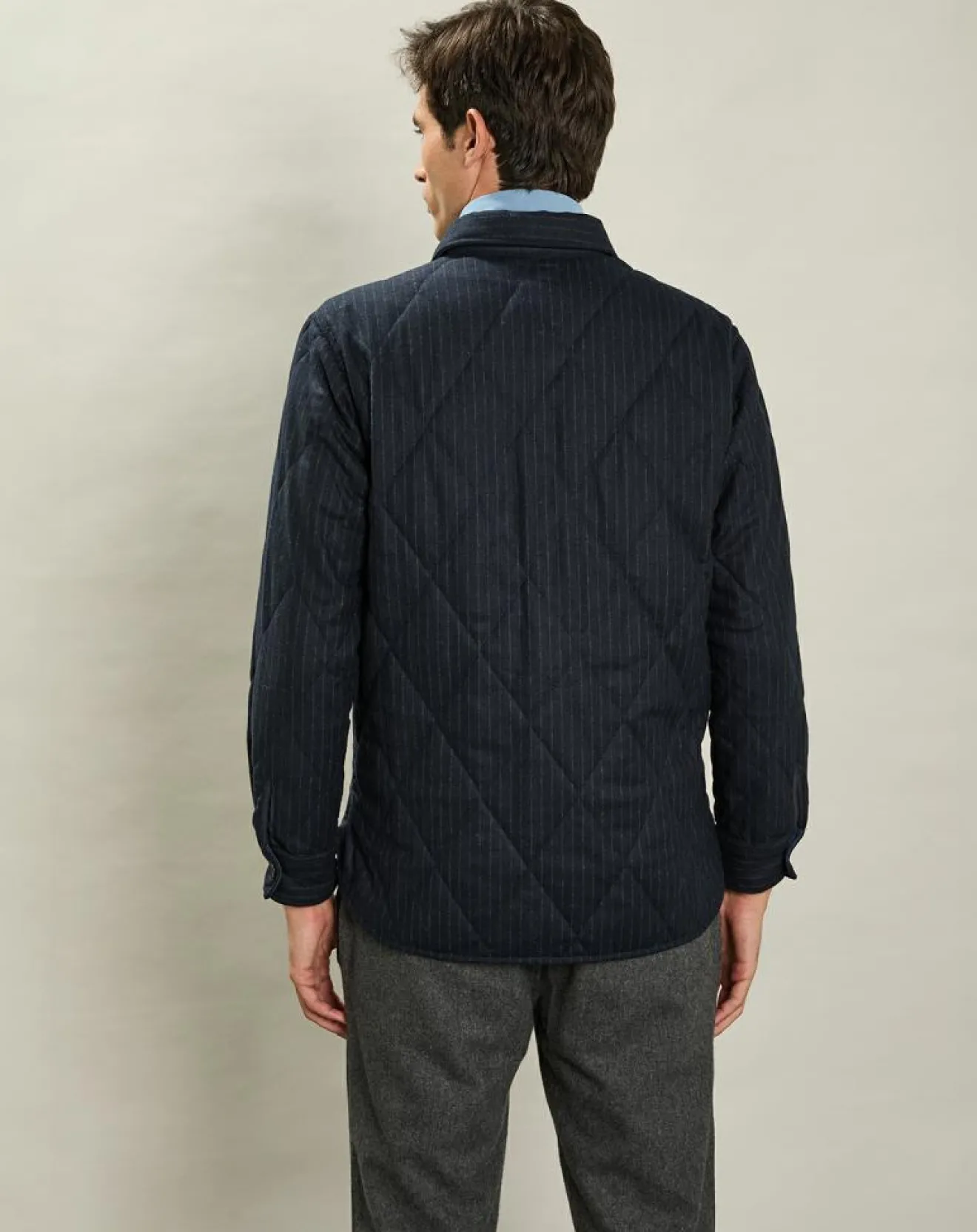 Homme Hartford Surchemise en Laine mélangée Pierre marine