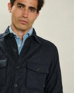 Homme Hartford Surchemise en Laine mélangée Pierre marine