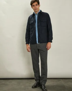 Homme Hartford Surchemise en Laine mélangée Pierre marine