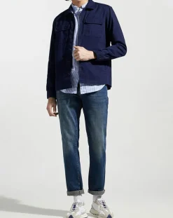 Homme Hackett London Surchemise en Twill Canvas bleu marine