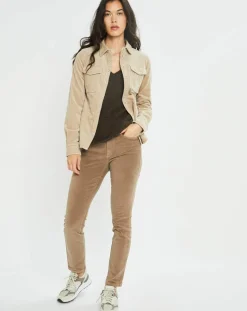 Femme Lauren Vidal Surchemise en Velours côtelé Cloé amande