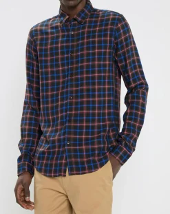 Homme Scotch & Soda Surchemise légère à carreaux bleu marine