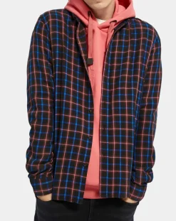 Homme Scotch & Soda Surchemise légère à carreaux bleu marine