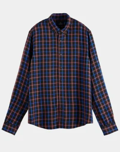 Homme Scotch & Soda Surchemise légère à carreaux bleu marine