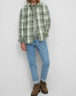 Homme Marc O'Polo Surchemise manches longues Crx Poches Coton Organic vert/blanc