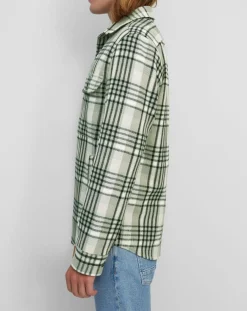 Homme Marc O'Polo Surchemise manches longues Crx Poches Coton Organic vert/blanc