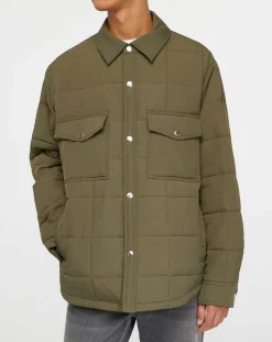 Best Gant Surchemise matelassée kaki