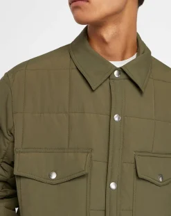 Best Gant Surchemise matelassée kaki