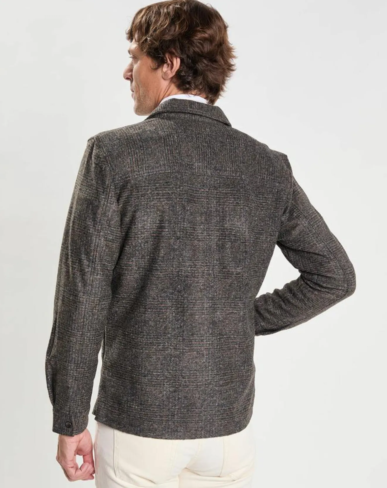 Homme Hackett London Surchemise Regular Fit en Flanelle imprimée Prince de Galles marron