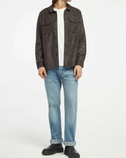 Homme Hackett London Surchemise Regular Fit en Flanelle imprimée Prince de Galles marron