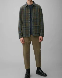 Homme Marc O'Polo Surchemise Tartan à Poches kaki/bleu