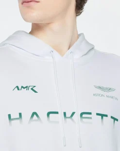 Homme Hackett London Sweat à capuche Aston Martin Racing blanc