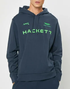 New Hackett London Sweat à capuche Aston Martin Racing bleu marine/vert