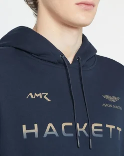 Homme Hackett London Sweat à capuche Aston Martin Racing bleu marine