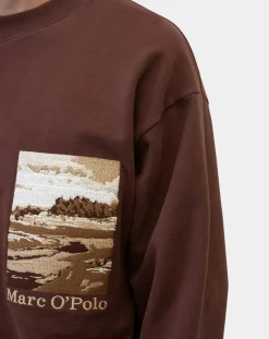 Homme Marc O'Polo Sweat 100% Coton Bio Artwork bordeaux