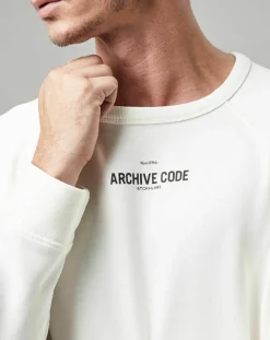 Homme Marc O'Polo Sweat Archive Coton Organic écru