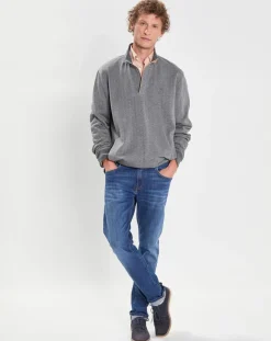 Online Hackett London Sweat col camionneur Chevron gris