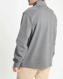 Outlet Hackett London Sweat col montant 1/2 zip gris foncé