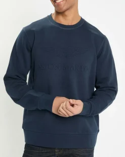 Homme Hackett London Sweat col rond Aston Martin Racing bleu marine
