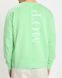 Homme Marc O'Polo Sweat Col Rond Coudiere vert fluo