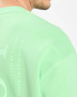 Homme Marc O'Polo Sweat Col Rond Coudiere vert fluo