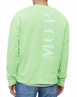Homme Marc O'Polo Sweat Col Rond Coudiere vert fluo